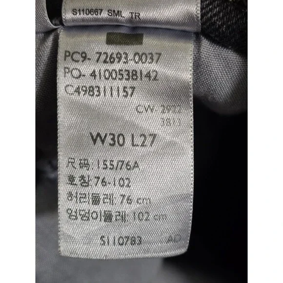 Levi’s Premium Ribcage Straight Ankle Jeans Washed Black Gray Button Fly - Sz 30 - Picture 13 of 15